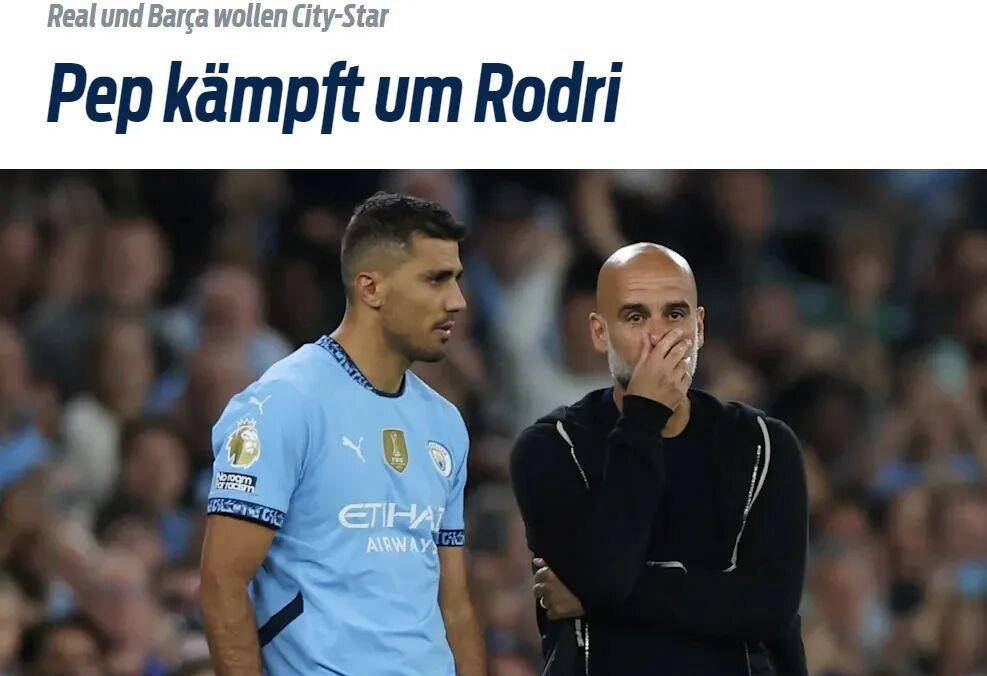 德媒曝夏季转会重磅竞争:皇马巴萨争夺罗德里,意媒称曼联锁定迪马尔科